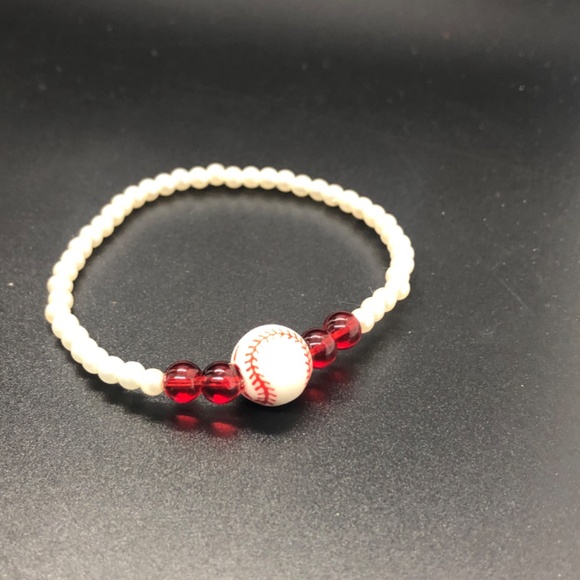 Baseball Faux Pearls Beaded Stretch Bracelets - Picture 9 of 9